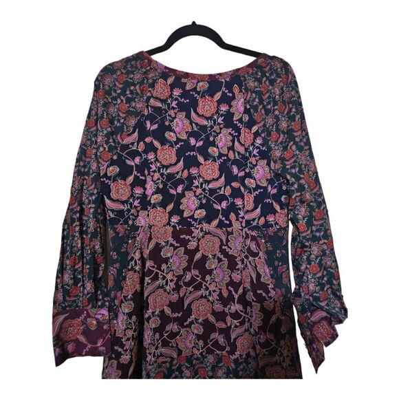 CABI Purple Blue Retro Flower Festive Maxi Dress #3675 - Size Medium - Picture 6 of 11